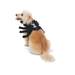 NEW WITHOUT TAGS THRILLS & CHILLS Black Spider DOG Halloween Costume LARGE